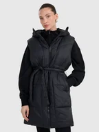 Kurtki damskie - 4F Długi bezrękawnik puchowy z wypełnieniem syntetycznym damski - czarny L - miniaturka - grafika 1