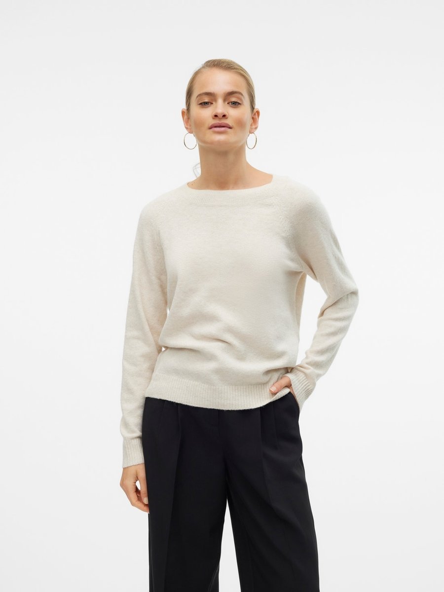 VERO MODA SWETER DAMSKI BEŻOWY Z DŁUGIM RĘKAWEM XS 17AA