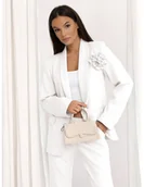 Garnitury - Modny garnitur marynarka ze spodniami TRIXIE - biały - miniaturka - grafika 1