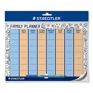 Staedtler Lumocolor planer rodzinny, zestaw planerów tygodniowych, wielokrotnego użytku, suchościeralny, samoprzylepny, z długopisem A4 - Długopisy - miniaturka - grafika 1