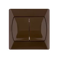 Wyłączniki światła i elektryczne - Ospel Łącznik podwójny schodowy AKCENT brąz - miniaturka - grafika 1