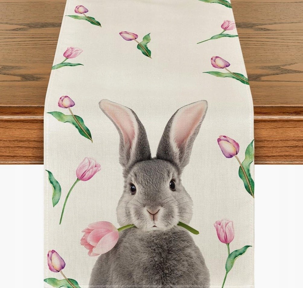 BIEŻNIK 40X240CM POLIESTROWY WZORZYSTY ZWIERZĘCY ROZKŁADANY WIOSENNY