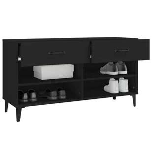 Lumarko Szafka na buty, czarna, 102x35x55 cm, materiał drewnopochodny - Szafki na buty - miniaturka - grafika 6