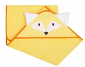 Szlafroki dla dzieci - UVIE Okrycie kąpielowe Lisek 120x100 cm żółte - miniaturka - grafika 1