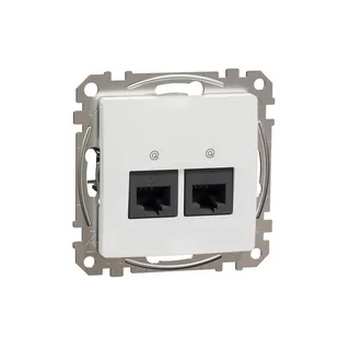 Sedna Design Gniazdo komputerowe 2xRJ45 kat.5e UTP, białe, Schneider - Gniazdka elektryczne - miniaturka - grafika 1