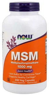 Now Foods MSM Metylosulfonylometan 1000 mg 240 kapsułek - Suplementy naturalne - miniaturka - grafika 1