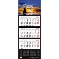 Kalendarze - Kalendarz 2022 trójdzielny Premium Łódka Nowa - miniaturka - grafika 1
