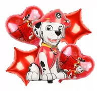 Balony i akcesoria - Balon Foliowy na Hel Zestaw - PSI PATROL - Czerwony - 5szt - miniaturka - grafika 1