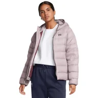 Kurtki damskie - Damska kurtka puchowa pikowana Under Armour Legend Down Hooded Jacket - beżowa - UNDER ARMOUR - miniaturka - grafika 1