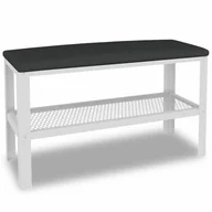 Ławki do przedpokoju - Industrialna pufa do przedpokoju z półką na buty biały + czarny T6-M17 - miniaturka - grafika 1