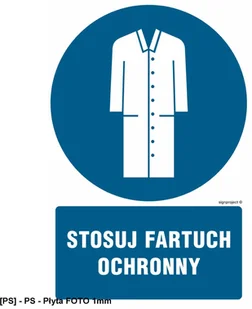 SIGNPROJECT GL028 - Stosuj fartuch ochronny 300x450 - Tablice BHP - miniaturka - grafika 1