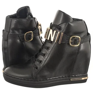 CZARNE BOTKI SNEAKERSY NA KOTURNIE CARINII B9051 - Botki damskie - miniaturka - grafika 1