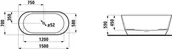 Wanny - Laufen Pro Wanna wolnostojąca 150x70 cm black glossy/white glossy H2439520640001 - odbiór osobisty: Kraków, Warszawa - miniaturka - grafika 1