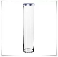 Wazony i flakony - Pojemnik szklany cylinder H-50 cm D-10 cm z pokrywką metalową - miniaturka - grafika 1