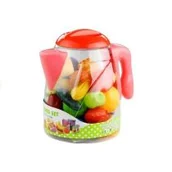 Zabawki AGD - Lean Toys Artykuły spożywcze w dzbanku warzywa owoce 50 elementów - miniaturka - grafika 1