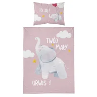 Pościel dla dzieci - Pościel niemowlęca, słoń, 100 x 135 cm, różowa - miniaturka - grafika 1