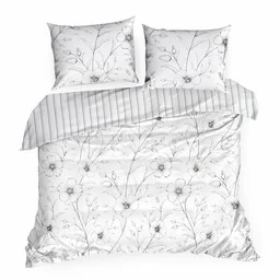 Eurofirany Pościel satynowa 220x200 Spring 33 biała czarna kwiaty NEW24 - Pościel Eurofirany Pościel satynowa 220x200 Spring 33 biała czarna kwiaty NEW24 - Pościel - miniaturka - grafika 1