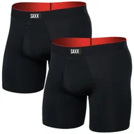 Majtki męskie - Bokserki Saxx Multi-Sport Mesh Boxer Brief Fly 2Pk Rozmiar: M / Kolor: czarny - miniaturka - grafika 1