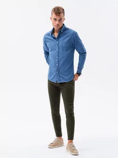 Koszula męska klasyczna jeansowa -niebieska V1 K568 - Koszule męskie - miniaturka - grafika 4