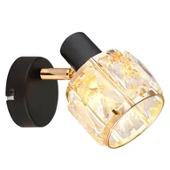 Lampy ścienne - Kryształowa lampa ścienna Dubai 91-30221 Candellux glamour czarna bursztynowa złota - miniaturka - grafika 1