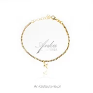 Bransoletki - ankabizuteria.pl Bransoletka srebrna pozłacana z krzyżykiem - miniaturka - grafika 1