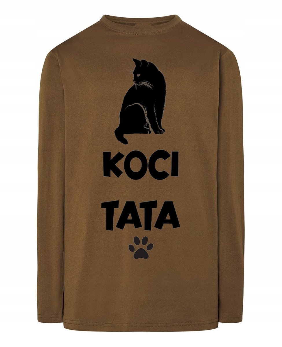 Longsleeve na Dzień Taty Prezent zabawny nadruk Koci TATA r.XS