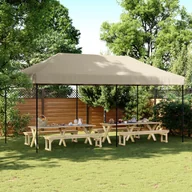 Pawilony ogrodowe - vidaXL Składany namiot imprezowy typu pop-up, taupe, 580x292x315 cm - miniaturka - grafika 1