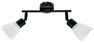 Lampy sufitowe - Metalowa lampa sufitowa z 2 szklanymi kloszami czarny + biały Z068 P7-D61 - miniaturka - grafika 1