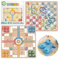 Zabawki zręcznościowe - WOOPIE GREEN Gry Planszowe Logiczne 2w1 Ludo Chińczyk + Uwolnij Zwierzątka - miniaturka - grafika 1