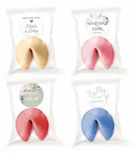 Przekąski dla dzieci - CIASTECZKA z wróżbą ślubny upominek dla gości (+okrągłe etykiety) 10 szt. - miniaturka - grafika 1