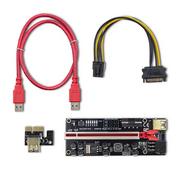 Akcesoria do serwerów - Riser PCI-E 1x - 16X | USB 3.0 | ver. 010S | SATA/PCI-E 6 pin - miniaturka - grafika 1