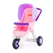 Polesie 95206 Wózek spacertówka dla lalek Alisa 3-kołowy różowy - Domki dla lalek - miniaturka - grafika 1