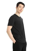 Koszulki męskie - Icebreaker - Men's Natural Blend Central Classic Slim Fit T-Shirt - Do codziennego użytku, na siłownię i na trening - Black, S - miniaturka - grafika 1