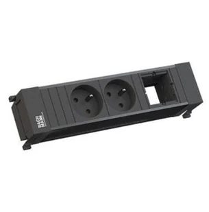 BACHMANN POWER FRAME 2xUTE 1xCM Profil plastikowy czarny - Listwy zasilające - miniaturka - grafika 1