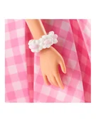 Lalki dla dziewczynek - Mattel Barbie Signature The Movie - Margot Robbie as a Barbie doll from the movie in a pink and Kolor: BIAŁY check dress, toy figure - miniaturka - grafika 1