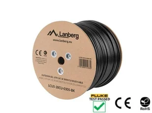 LANBERG Kabel UTP Kat.5E CU 305m drut outdoor żelowany (LCU5-30CU-0305-BK) - Kable miedziane - miniaturka - grafika 6