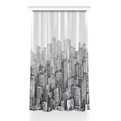 Zasłony - Zasłona na taśmę wzór 150x240 Czarno-białe Miasto, Fabricsy - miniaturka - grafika 1