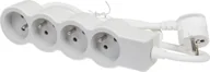 Listwy zasilające - HELMO Przedłużacz standard 4x2P+Z z przewodem 3.0m 3x1.5 mm2 biały/jasnoszary 049490 - miniaturka - grafika 1