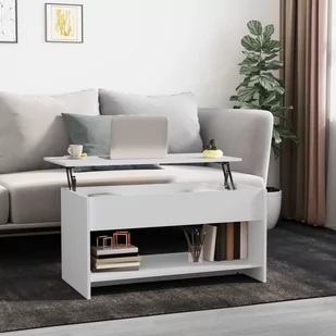 Lumarko Stolik kawowy, biały, 102x50x52,5 cm, materiał drewnopochodny - Ławy i stoliki kawowe - miniaturka - grafika 1