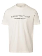 Koszulki męskie - Tom Tailor Denim - T-shirt męski, biały - miniaturka - grafika 1