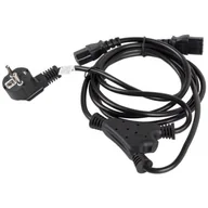 Kable komputerowe i do monitorów - LANBERG LANBERG Kabel zasilający CEE 7/7 2x IEC 320 C13 VDE 2M czarny (CA-C13C-13CC-0018-BK) - miniaturka - grafika 1