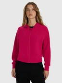 Bluzy damskie - 4F Bluza dresowa rozpinana z modalem damska - różowa L - miniaturka - grafika 1