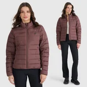 Kurtki damskie - Kurtka Damska 4F Pikowana Puchowa Przejściowa Brązowa 4FWAW25TDJAF665 S Brązowy - miniaturka - grafika 1