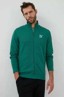 Bluzy męskie - Puma bluza męska kolor zielony z aplikacją - grafika 1