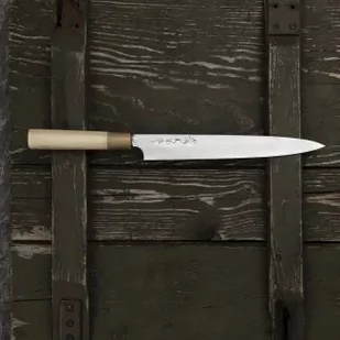 Hideo Kitaoka Aogami#2 Satin Damascus Nóż Yanagiba 27 cm - Noże kuchenne - miniaturka - grafika 3