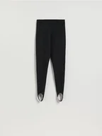 Spodnie damskie - Reserved - Legginsy z zapiętkami - czarny - miniaturka - grafika 1