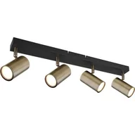 Lampy sufitowe - Globo Robby 57911-4M listwa plafon lampa sufitowa spot 4x35W GU10 mosiądz/czarny - miniaturka - grafika 1