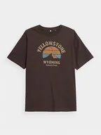 Koszulki męskie - Outhorn T-Shirt OTHAW23TTSHM0940 Brązowy Regular Fit - miniaturka - grafika 1