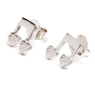 Biżuteria dla dzieci - Srebrne kolczyki nuta - miniaturka - grafika 1