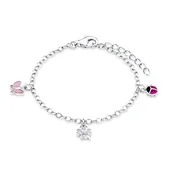 Akcesoria i dodatki do ubrań dla dzieci - Prinzessin Lillifee 523035 bransoletka dziecięca, srebro próby 925, rodowane, emalia, cyrkonia, 14 cm, srebro 523035 - miniaturka - grafika 1